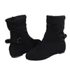 Botas de caña media planas de talla grande para mujer de comercio exterior otoño e invierno, botas de gamuza para mujer para Amazon, Wish y tiendas en línea independientes
