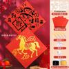Festival da Primavera de Ano Novo Pintura de Ano Novo Oca Feita à Mão Papel Xuan Esfregamento de Tinta DIY Kit de Material para Adesivo de Porta Adesivo de Caractere da Fortuna Modelo Infantil Ano do Cavalo