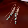 Pendientes de Plata Aguja Francesa Zircón Gota de Agua Borla, Lujo Ligero, Sensación de Alta Gama, Hilo de Oreja Exquisito, Diseño de Moda, Joyería de Oreja de Nicho