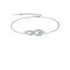 Joyería Popular Transfronteriza, Pulsera Símbolo Infinito Incrustada con Circonita de Amor, Joyería de Mano de Nicho de Lujo Ligero, Joyería de Alta Gama para Niñas
