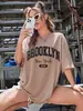Camiseta Brooklyn 1898 2025 Europea y Americana Personalizada Street Algodón Cuello Redondo Manga Corta