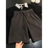 Shorts de Tricô Estilo Old Money Retrô Masculino Verão Preguiçoso Caimento Respirável Calça Casual Corte Diagonal Americano Calça de Cinco Pontos