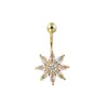 En stock Nuevo Producto Perforación Corporal Humana Anillo para Ombligo Flor de Sol Diamante Clavo para Ombligo Personalizado Moda Sexy Hebilla para Ombligo