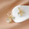 Nuevos Pendientes de Gota de Perla Brillantes Creativos Exquisitos Moda Versátil Fresco Conmemorativo Regalo de Cumpleaños Pendientes Sencillos