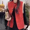 Nova jaqueta sem mangas estilo chinês para outono e inverno, casaco feminino estiloso retrô estilo nacional que rejuvenesce, com botões, colete festivo