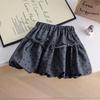Conjunto Infantil Verão Azul Bebê Top Cogumelo Manga Curta Bolinhas Saia Botão Verão Novo Conjunto Duas Peças