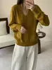 26 Nueva Colección Otoño/Invierno: Suéter de Punto Grueso con Trenzas Sueltas de Cachemir con Cuello en V Estilo Ralph Lauren 230g