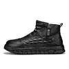 Botas de combate altas estilo retro, a la moda, para hombre, con diseño de inspiración británica, parte superior de piel, cremallera lateral, suela gruesa y construcción antideslizante, perfectas como botas de trabajo