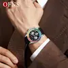 Nuevo Reloj de Cuarzo de Comercio Exterior Oufani Bisel de Color Luminoso Reloj Impermeable Mismo Estilo para Hombres y Mujeres Calendario Reloj de Seis Manecillas