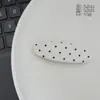 Pinza para el pelo de lunares de piel blanca y negra Estilo coreano Simple Versátil Pasador Pinza lateral Accesorio para el cabello