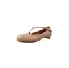 Zapatos Mary Jane Cómodos Versátiles de Piel de Oveja con Tira Cruzada Tacón Oculto 2026 Otoño Tacón Bajo Punta Redonda Piel Genuina Boca Baja Zapatos de Una Sola Pieza Mujer