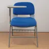 Cadeira para Escritório/Conferência/Ensino/Estudo com Almofada Espessa de Tecido Azul e Estante Integrada