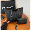 Bolsa Grande de Luxo 2025 Outono Inicial Bolsa Feminina Bolsa de Ombro Grande Capacidade Roupas de Trabalho Versátil Conjunto de Três Peças Bolsinha Bolsa Tote