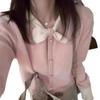 Cárdigan de Punto Dulce con Lazo Estilo Francés para Mujer, Otoño e Invierno 2025, Suéter Elegante, Chaqueta Suave y Acogedora, Top Adelgazante y Versátil