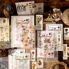 Paquete de Pegatinas de Transferencia Serie Bosque de Flores Momo - Pegatinas de Etiquetas Estilo Bosque Artístico, Material de Pegatinas Decorativas para Diario Impermeables
