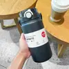 Taza Térmica de Acero Inoxidable de Gran Capacidad con Correa y Popote, de Moda