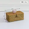 Cesta de Armazenamento Trançada Feita à Mão com Tampa, Trançada em Capim-Marinho Estilo Japonês para Sala de Estar, Mesa, Armazenamento de Miudezas, Cosméticos