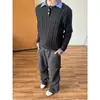 Marca moderna estilo americano, calça jeans lavada com efeito plissado, masculina retrô, versátil, de perna reta, de perna larga, vibe high-street, calça casual estilo paraquedas