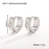 Brincos de Zircônia Simples e de Alta Qualidade, Diamantes Cintilantes, Brincos Deslumbrantes de Aço Titânio, Brincos Geométricos Versáteis, Hip-Hop High Street