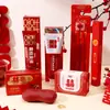 Set de Artículos de Tocador para Boda, un Par de Tazas de Boda, Cepillo de Dientes Rojo, Vaso para Enjuague Bucal, Jabonera, Artículos de Dote, Regalo de Boda