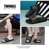 Sandálias Masculinas de Couro Genuíno Sandália Confortável para Homem Chinelos de Casa Sapatos de Verão para Homem Venda Chinelo Masculino Genuíno Chinelo de Dedo