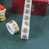 Pegatinas rojas de red con palabras felices para bodas, pequeñas pegatinas con palabras felices, cajas de dulces, globos de huevo, pegatinas con palabras felices, decoración de salas de bodas al por mayor