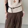 Estilo Old Money Retro Cuerda de Cuero Suave Nudada Cinturón de Cuerda para la Cintura para Mujer Cadena de Cintura Metálica Ajustable de Alta Gama con Vestido