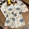 Traje de Camisa Floral de Manga Corta para Niños Conjunto Casual de Verano para Niño Conjunto de Dos Piezas para Bebé Ropa Infantil Moderna Holgada Estilo Hong Kong