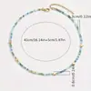 Collar de Cristal Bohemio Transfronterizo Europeo y Americano Todo Fósforo Alto Grado Cadena de Clavícula Dorada con Cuentas de Amor de Verano para Mujeres