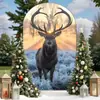 Temu Amazon Exclusivo Transfronteiriço 1 Peça Capa de Arco de Natal Tecido de Fundo em Forma de U Elástico Decoração de Festa Pode Ser Personalizado de Acordo com a Imagem