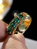 Amazon Wish Joyería Más Vendida al por Mayor Moda Europea y Americana Anillos Creativos de Circonita para Mujer Anillos de Disco Chapados en Oro