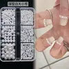 Acessórios para Unhas, Meio Círculo, Círculo Completo, Diamantes Perolados de Alto Brilho, Mini DIY Versátil Redondo Pérola Mista Decorações de Unhas