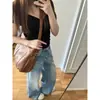 Jeans Solto de Cintura Alta Wide Leg para Mulheres Altas, Novo Estilo Primavera e Outono, Emagrecedor High Street Versátil Calças Longas Retas