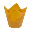 Copo de papel tulipa resistente a altas temperaturas para alimentos à prova de óleo copo de papel para bolo copo de sobremesa copo de fogo descartável suporte de papel para bolo