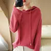 Nuevo suéter de punto con capucha de otoño para mujer, suéter de punto de manga larga, sudadera de punto básica holgada casual, jersey casual