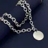 Joia de Comércio Exterior Banhada a Cobre Prata 925 46cm Fecho Pingente Redondo Colar Corrente Grossa Temu Xiyin Tk Venda Quente