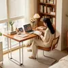 Escritorio Vintage Bauhaus de Madera Maciza para Apartamentos Pequeños, Escritorio Simple para Computadora de Escritorio de Uso Doméstico, Mesa de Trabajo, Mesa Retro