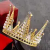 Fábrica Feita Sob Medida Tendência Liga de Zinco Decoração de Bolo de Aniversário Ornamento de Coroa Topper de Rainha Infantil Mini Coroa de Pérola