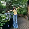 Pantalones Vaqueros Rectos de Tiro Bajo Lavados Estilo Retro para Mujer Verano 2026 con Tejido Tencel de Toque Fresco, Sin Cinturilla y Silueta Fluida, Disponible para Dropshipping