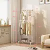Producto popular de dropshipping transfronterizo: Estante integrado Xiyin para zapatos y sombreros con barras simples y dobles, ruedas y almacenamiento multicapa para ropa y sombreros