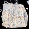Pijama de primavera com urso de bolo, gola de boneca fofa, calças de manga comprida, nuvem de algodão, roupas femininas para casa, terno, tiro real, atacado