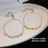 ¡Luz de estrellas color azúcar! Pulsera ajustable de pentagrama de circonita, sensación de lujo ligero de alta gama, joyería exquisita y elegante al por mayor