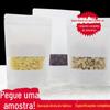 Saco de papel Kraft autossustentável branco saco auto-vedante saco de embalagem de alimentos de nozes de biscoito de janela fosco conjunto completo de amostras