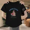 Ropa de Maternidad Talla Grande Blanca Hombro Normal Manga Corta Tipo Algodón para Mujer 2024 Nuevo Top Pequeño Dulce Picante Top Pequeño Verano