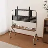 Suporte de chão para TV móvel de aço inoxidável com rodas verticais para sala de estar, quarto, rack universal de 43-75 polegadas