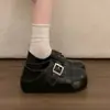 Zapatos Birkenstock de Cuero con Suela Gruesa para Aumentar Altura, Completamente Cubiertos, para Mujer, Nuevos Otoño 2026, Mocasines Mary Jane, Zapatos Pequeños de Cuero, Zapatos Individuales