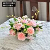 Mesa Redonda de Comedor para Hotel con Flores en el Centro, Mesa Redonda de Restaurante Flores en Mesa, Decoración de Banquete, Arte Floral, Decoraciones de Mesa para Sala de Conferencias, Flores
