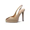 Tacones de Aguja de Punta Fina de Color Sólido de Moda para Mujer