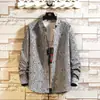 Otoño 2026 Nuevo Estilo Coreano Moda Masculina Camisa de Manga Larga Estampada Tallas Grandes Cuello Camisero Casual Camisa de Playa