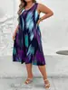 2025 primavera e verão Europa e Estados Unidos transfronteiriças novas roupas femininas Amazon independente estação tendência impressão plus size vestido feminino mulheres